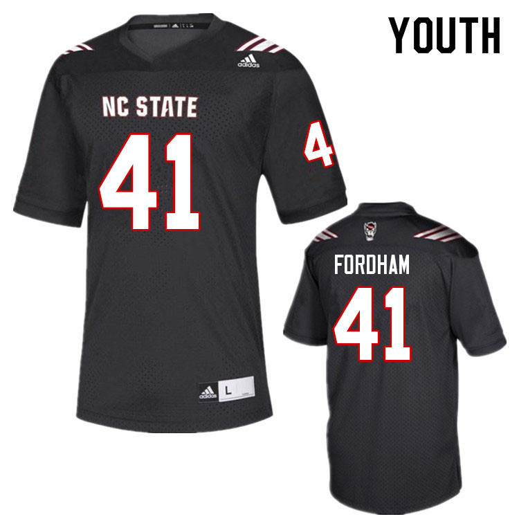 Youth #41 Caden Fordham NC State Wolfpack College Football Jerseys Sale-Black - Click Image to Close